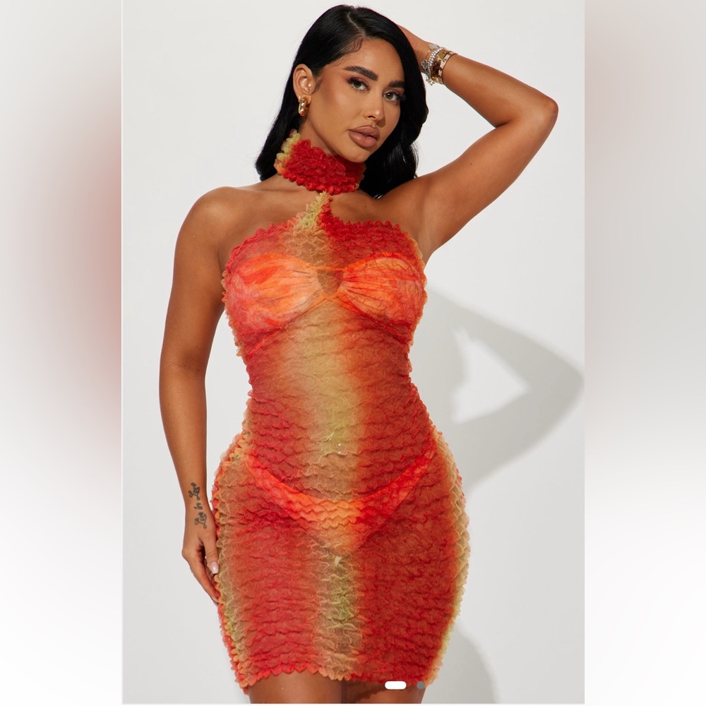 Bubble swim coverup dress